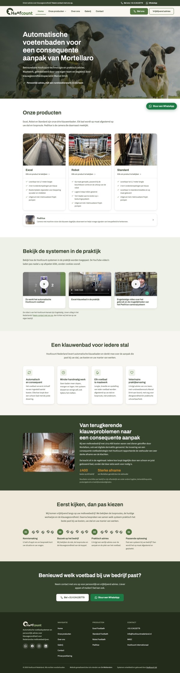 Webside fan Hoofcount Nederland, makke troch De Webtandem