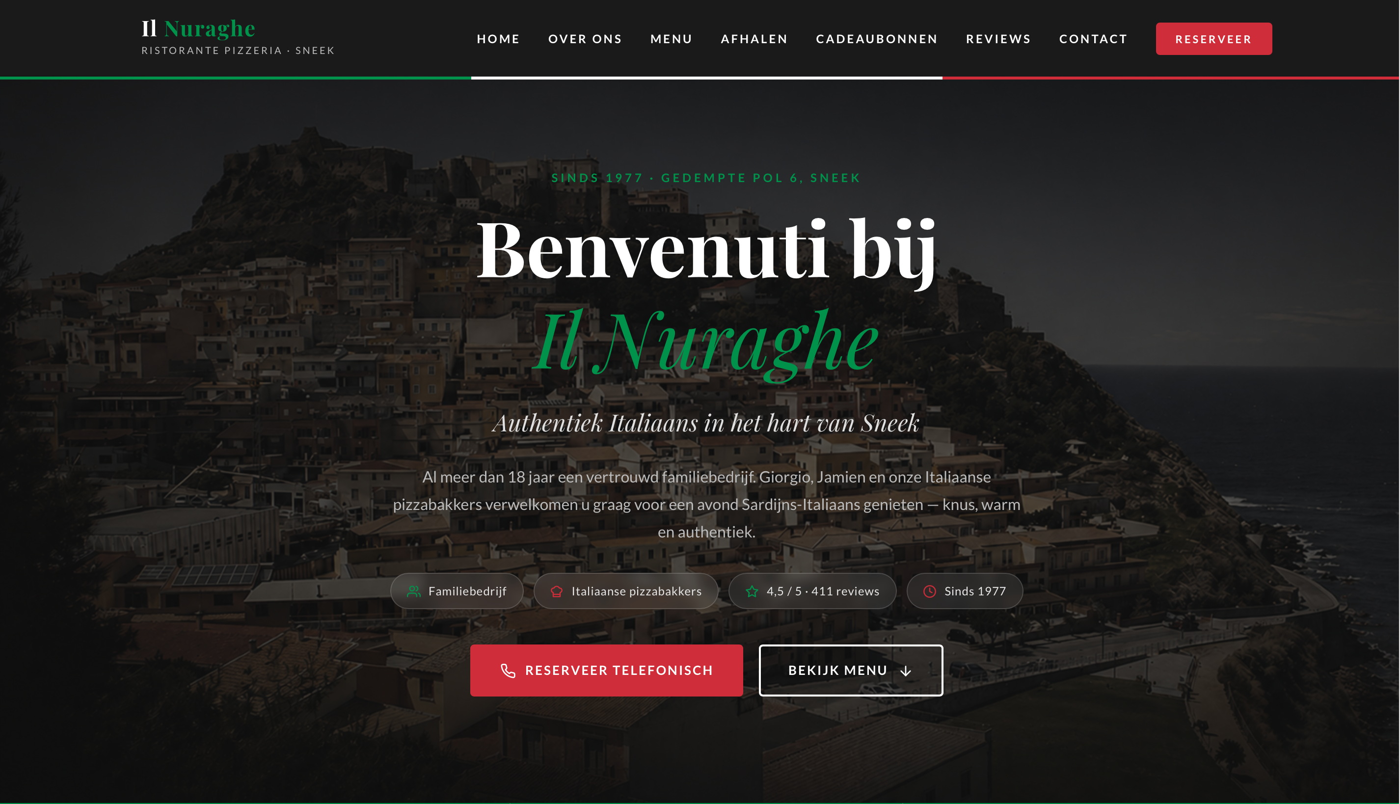 Homepage Il Nuraghe — Sardisch-Italiaans restaurant in Sneek
